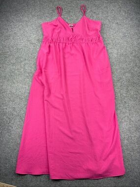 A New Day Bright Pink Maxi Dress Size Large Sleeveless Summer Boho